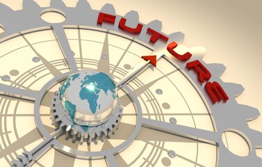 Global business and economic growth concept illustration