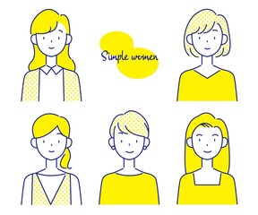 バストショットの女性 バリエーション イラスト素材 