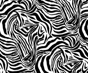 Seamless zebra pattern, animal print.