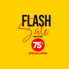 Flash Sale vector template with discount label.