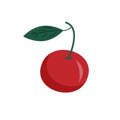 Cherry berry vector icon. Cherries illustration on isolated white background. Sweet cherry healthy food.