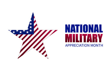 National Military Appreciation Month in May ,Vector Illustration.