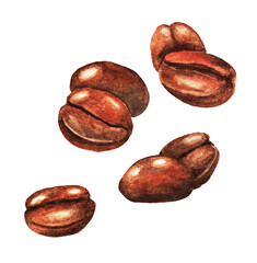Coffee beans, watercolor 1.4