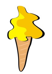 rolled ice cream, color vector illustration	