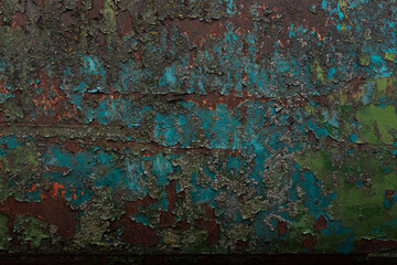 Texture of old rusty painted metal