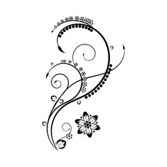 Decorative floral pattern in black