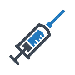 Syringe, injection noodle icon, vector & glyph