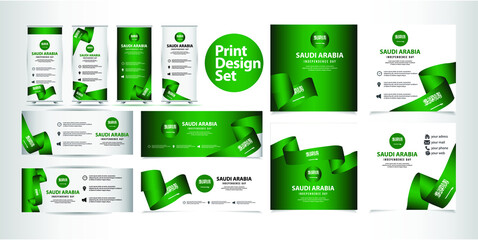Saudi arabia national day bundle design template