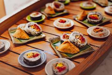 Delious vegan sushi with no dairy product