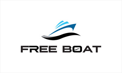 free boat logo design vector illustration. Boat icon symbol design template