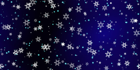 Falling Snowflakes seamless pattern flying snow
