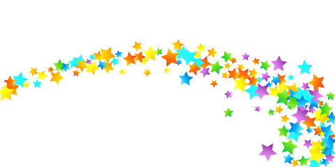 Rainbow Festive Confetti. Carnival Star Falling.