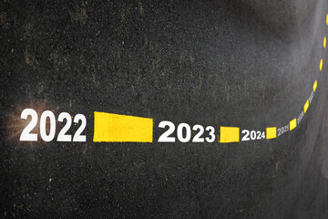 2022 to 2027 new year concept and business challenge idea