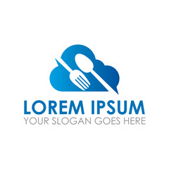 cloud food vector , restaurant logo