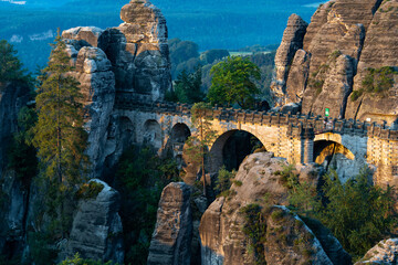Beautiful shot of the Bastei stone formations in Saxony, Germany © Stephan Van Gercum/Wirestock