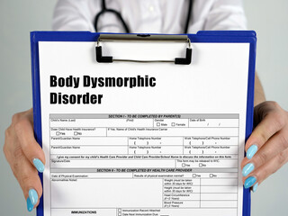  Body Dysmorphic Disorder inscription on the sheet.