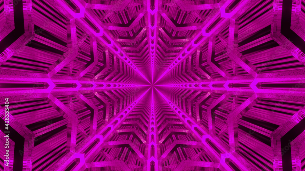 Aufkleber 3d rendering of a futuristic background with geometric shapes and glowing neon lights