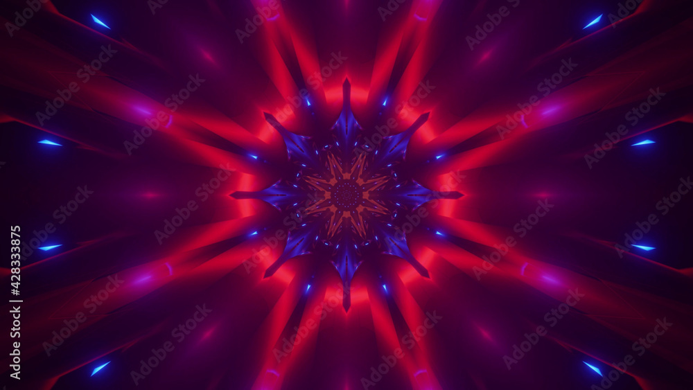 Aufkleber 3D rendering of abstract fractal multicolored background with crossing circles and ovals