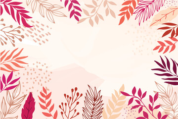 Fototapeta na wymiar flower background for design. Vector design templates in simple modern style with copy space for text, flowers and leaves - wedding invitation backgrounds and frames, social media stories wallpapers.