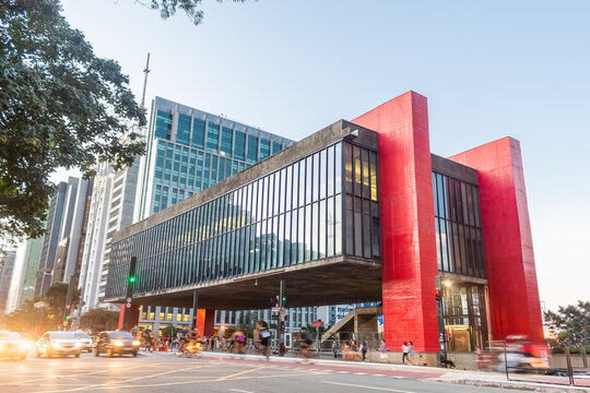 S&atilde;o Paulo Museum of Arts on Paulista avenue. Brazil travel destination.