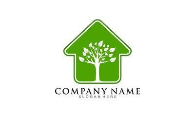 Tree house vector logo