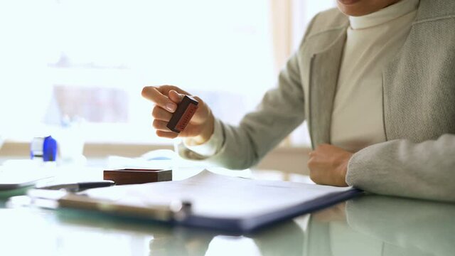 Notary Rubber Stamp On Paper