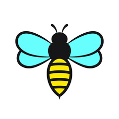 Bee icon on white background
