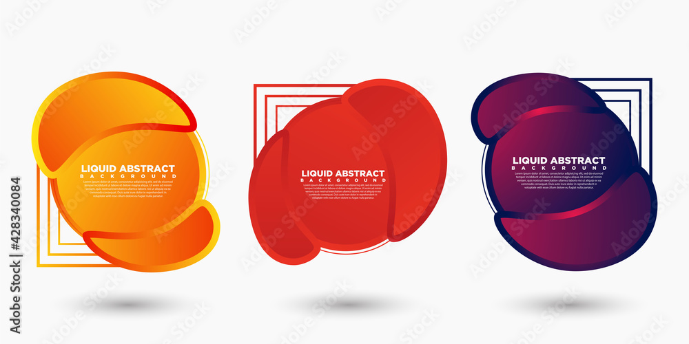 Poster set of abstract modern graphic elements. shapes and lines and dynamic colored gradations. gradient a