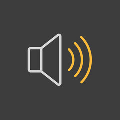 Max volume high vector icon on dark background