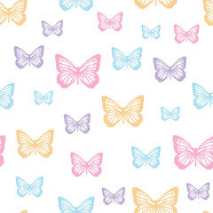 Vector butterfly cute seamless repeat pattern design background