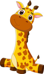 Fototapeta na wymiar cute giraffe cartoon