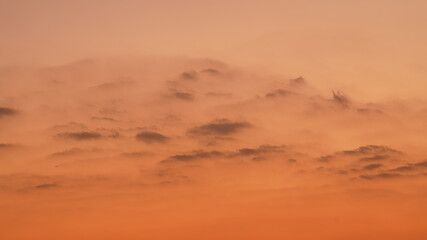 The city sunset view with the colorful clouds in the sky