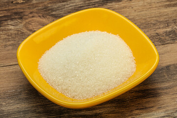 White sugar in the bowl