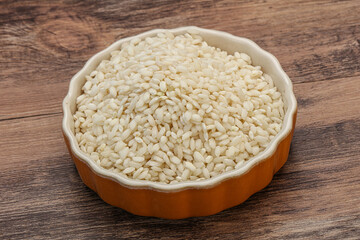 Raw arborio rice for Risotto