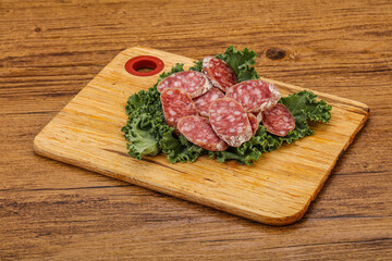 Iberian pork Fuet sausage slices