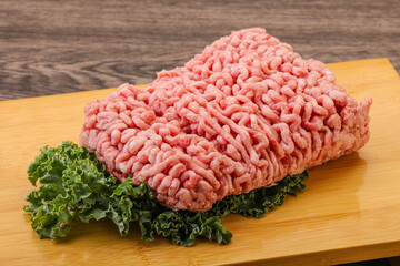 Raw pork minced meat for cooking