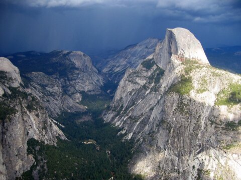 Yosemite National Park, Half Dome, pictured on 9th February 2003, just before a thunderstorm arrived