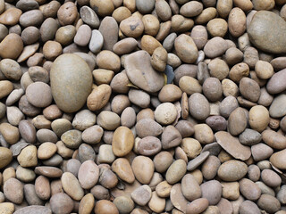 Round rocks on the beach