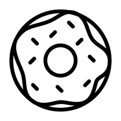 Fototapeta premium ring donut with chocolate single isolated icon with outline style