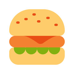 burger fast food hamburger single isolated icon with flat style