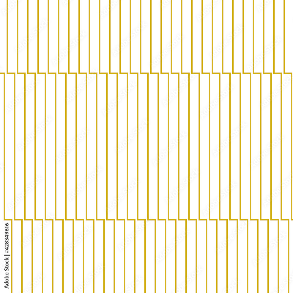 Poster geometric of vertical stripe pattern. design trellis regular lines gold on white background. design 