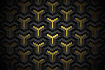 Abstract black and yellow geometric pattern background