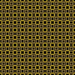 Geometric of square pattern. Design grid tile yellow on black background. Design print for illustration, texture, textile, wallpaper, background.