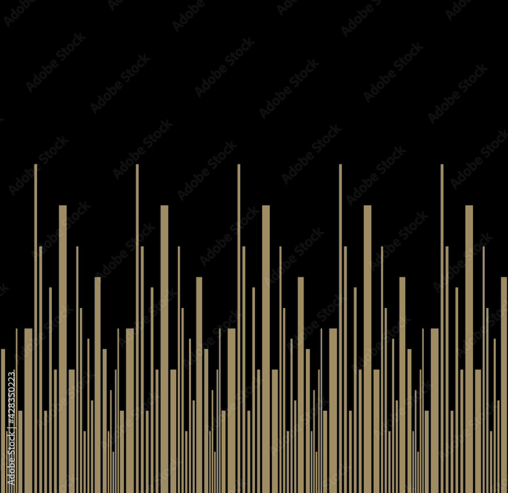 Aufkleber geometric of vertical radom stripe pattern. design repeat lines gold on black background. design pri