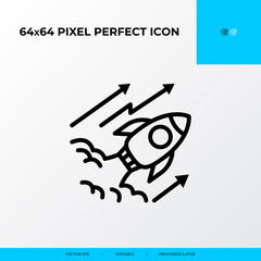 set of Business vector line icon style. business acceleration. 64x64 Pixel perfect icon.