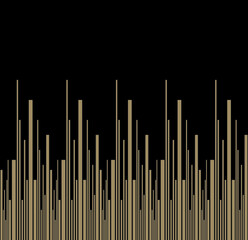 Geometric of vertical radom stripe pattern. Design repeat lines gold on black background. Design print for illustration, texture, textile, wallpaper, background. Set 5