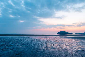 夕焼け　海岸　父母ヶ浜