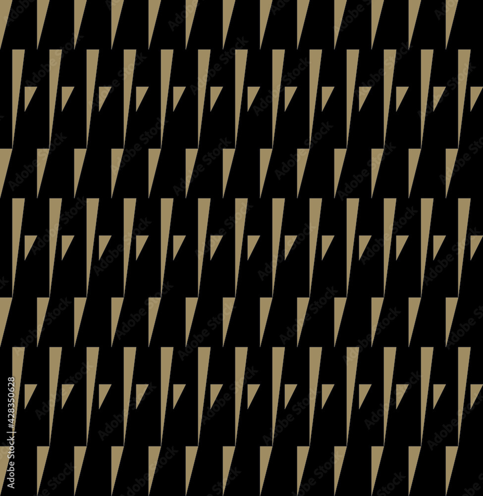 Aufkleber geometric of vertical triangle pattern. design regular shape gold on black background. design print 