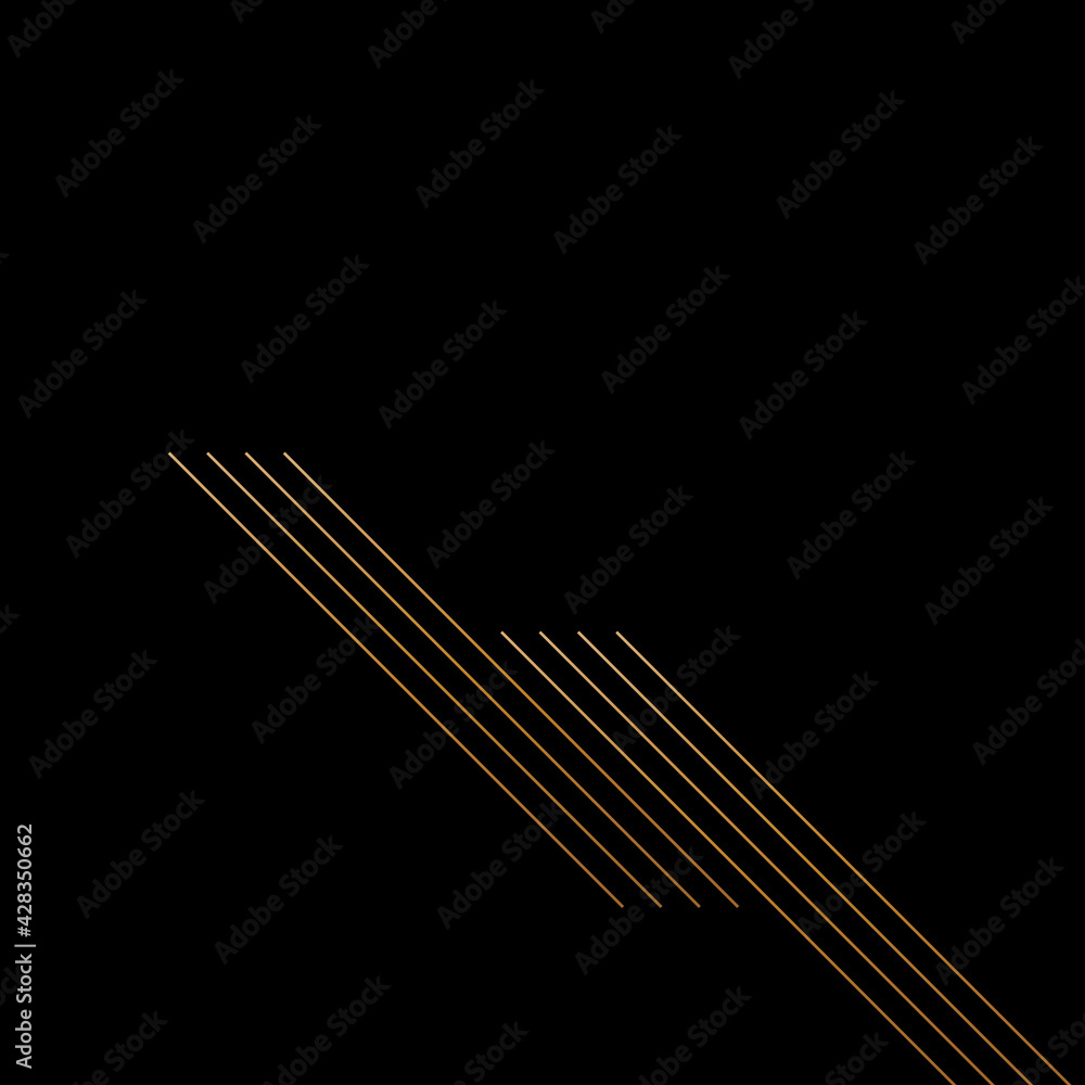 Poster geometric of stripe pattern. design futuristic lines gold on black background. design print for illu