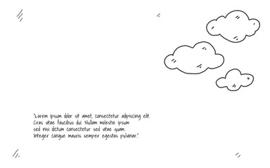 doodle art background with cloud object